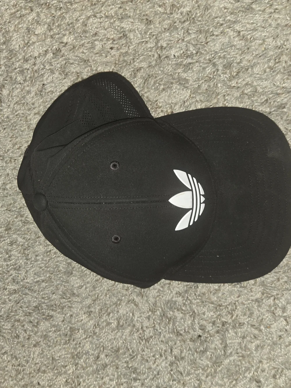adidas Black Baseball Cap with White Trefoil Logo